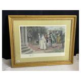 43X34 ORNATE GOLD FRAME AND MATTED PRINT " RETURN