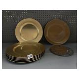 GOLD CHARGERS, EXPANDABLE TRIVET, POTTERY BARN