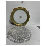 LIMOGE FRANCE PLATE, CLEAR FOOTED PLATE