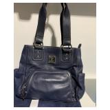 TIGNANELLO PURSE BLUE WITH DUST COVER, 11" H X