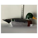 WOOD CARVED DUCK SIGNED LD SCARBOROUGH DUCK NC