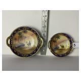 NORITAKE TWO BOWLS W/ GOLD DECORATION