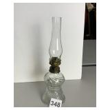 SMALL BLOWN SPIRAL GLASS OIL LAMP