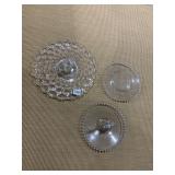 FOSTORIA CAKE PLATE AND 2 DISHES