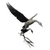 BRONZE BIRDS ON PERCH HAS BOLTS ON BASE TO MOUNT