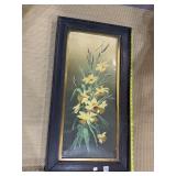 ON BOARD FRAMED FLOWERS WOOD FRAME