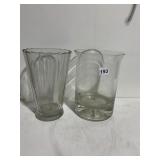 VASES 9.5" H ANCHOR HOCKING & OTHER, HEAVY