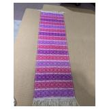 STRIPED WOVEN BRIGHTLY COLORED FRINGED WRAP