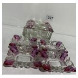 COVERED TRINKET BOX, 4 MINI ASHTRAYS