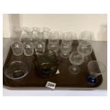 BLOWN GLASS RIPPLED EDGE BOWL, INDIVIDUAL