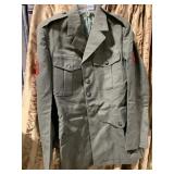 MILITARY JACKET WITH BELT MISSING 1 BUTTON