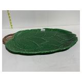 TRAY LEAF SHAPED 18" X 12" MARKED ON BASE AS
