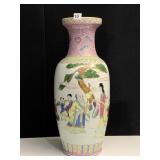 24" H CHINESE VASE W/ HARVEST SCENE