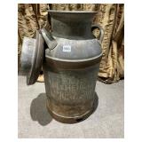 MILK CAN WITH LID DAIRYMENï¿½S LEAGUE NY, 23.5" H