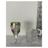 CORDIAL GLASS AND TOOTHPICK HOLDER