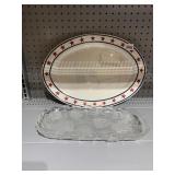 SONOMA OVAL SERVING PLATTER AND GLASS PLATTER