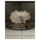 GUY DEGRENNE 18/10 STAINLESS OVAL TRAY, SOLDIER