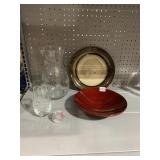 CHRISTMAS VASE, WOODEN BOWL, VASE, PLATE