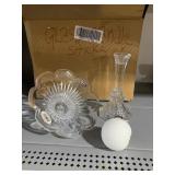 NEW IN BOX PAIR OF 24% LEAD CRYSTAL 2 PC CANDLE