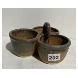 POTTERY TRIO CONDIMENT HOLDER