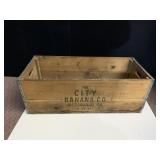 THE CITY BANANA CO. PITTS. PA - WOOD CRATE 32" L