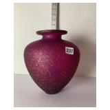 HEART SHAPE VASE 11.5" H THICK GLASS