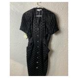 VICTOR COSTA BLACK COCKTAIL DRESS BUTTON FRONT