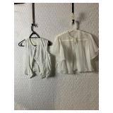 NYLON WHITE BEDJACKET WHITE COTTON CAMISOLE
