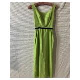 FULL LENGTH GREEN PARTY DRESS WITH BACK BOW ILGWU