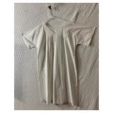 WHITE COTTON FULL LENGTH V NECK NIGHTSHIRT