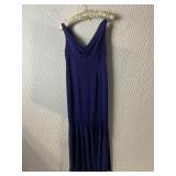 PILAR ROSSI FULL-LENGTH NAVY-BLUE DRESS WITH