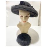 CECILLE LORRAINE WIDE BRIM HAT WITH RUFFLED