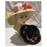 ADOLFO II WHITE STRAW HAT WITH BIG FLOWERS DANA