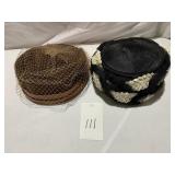 BLACK AND WHITE TWISTED STRAW AND NETTING NO