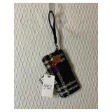 VERA BRADLEY BLACK VELVET WITH FLOWERS WRISTLET