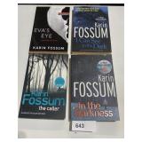 KARIN FOSSUM FULL SIZE PAPERBACK NOVELS, 4 TOTAL
