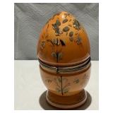 HAND PAINTED BAR SET MISSING ONE GLASS EGG SHAPE