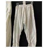 WHITE COTTON PANTALOONS WITH EYELET TRIM ON LEGS
