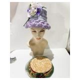KAUFMANNS FORECAST STRAW HAT WITH FLOWERS PURPLE