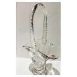 16" ETCHED GLASS BRIDES BASKET