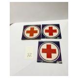 GUMMED RED CROSS WINDOW DECALS 30 PLUS