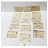 RED CROSS 1936 MEMBERSHIP CARDS #15 EA.