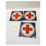 GUMMED RED CROSS WINDOW DECALS 30 PLUS