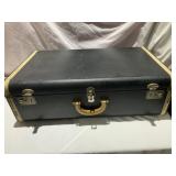VINTAGE SUITCASE MLJ MONOGRAM LEATHER TRIM