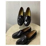 TWO PAIRS MENï¿½S BLACK TASSEL LOAFER SHOES SIZES