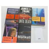5 CURRENT PAPERBACK NOVELS, HENNING MANKEL, JAMES