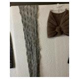 KNITTED PURPLE SHAWL WRAP GRAY CROCHETED SHAWL