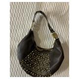NINE WEST BROWN WITH RIVETS GOLD NINE WEST