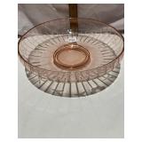 ETCHED PINK DEPRESSION BOWL 11" D