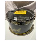 ANTIQUE DOBBS HAT BOX W/ PARTIAL LEATHER STRAP,